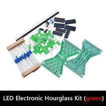 DC 5V 레드 LED 전자 모래 시계 학생 DIY 키트 속도 조절 가능 재미 있는 더블 레이어 PCB 보드, 03 green
