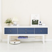 머블1450 칠 UV 도장 높은거실장 티비다이 티비장, 네이비