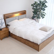 아르볼가구 도나 LED 원목 수납 침대 프레임, 추가 안함, 고무