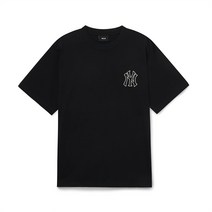 베이직 메가로고 오버핏 반팔 티셔츠 NY Black