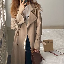 카키 트렌치코트 중장 이른 겨울잠바 핸드메이드코트 겨울코트 여성 모직 코트 겨울