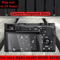 해외 A6600 카메라 유리 9H 경도 강화 유리 화면 보호기 소니 알파 A6400 A6500 A6100 보호 필름 케이스, 단일, 1개