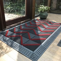 카디매트 상가 매장 회사 관공서 학교 발매트 출입구 솔매트 발판 90x120m, B형 레드 스트라이프 90x120cm