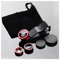 휴대폰렌즈 휴대폰 카메라 렌즈 키트 어안 렌즈 + 2 in1 매크로 렌즈앰프 검정색 범용 전화 클립이 있는 초광각 렌즈, 빨간색