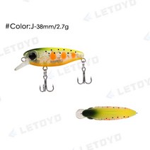 LETOYO 38mm 2.7g 마이크로 서스펜션 미노우 낚시 미끼 저크 베이트 슬로우 싱킹 하드 스톤 피시베이스, 10 J_01 38mm 2.7g