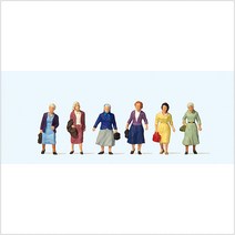 Preiser 73012 디오라마 미니어처 테라리움 승객과 여행객 6명 세트 사람 피규어 모형