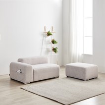 동서가구 아토모 조야 패브릭 2인 소파+스툴 DF643783, 그레이