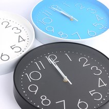 인테리어 원형 무소음 심플 벽시계 거실 벽시계, 하늘색