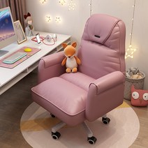 SURBORT 가정용의자 컴퓨터의자 등받이 의자, 부드러운 핑크_pink, 강철 발