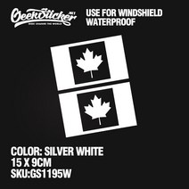 15*9cm 캐나다의 국기 트럭 자동차 스티커 SUV 테슬라 모델 3 혼다 시빅 마쓰다 비닐 방수 데 칼 흑백, [02] Silver White