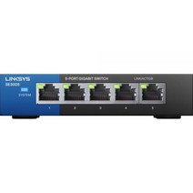 링크시스 Linksys SE3005 5포트 기가비트 이더넷 관리되지 않는 스위치 컴퓨터 네트워크 자동 감지 포트를 통해 1 000Mbps 검정색 파란색 의 데이터 흐름 극대화, 단일옵션