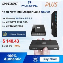 미니피씨 미니컴퓨터 미니PC MOREFINE-M6 미니 PC 11 세대 인텔 N10 2.9GHz 윈도우 DDR 4 2933MHz NVMe SSD 포켓 컴퓨터 HDMI 2.0 4K, CHINA, N5105 + UK, 16GB DDR4 256GB NVMe