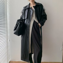 오버핏 페이크 레더 빅사이즈가죽점퍼 롱 아우터 인조 무스탕 노카라 라이더 크롭