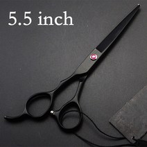 왼손 전문 왼손 일본 440c 6 & 5.5 인치 블랙 컷 헤어 가위 세트 절단 이발사 숱이 가위 미용 가위, 01 cutting