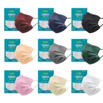마이데이즈 MB필터 국산 레인보우 컬러덴탈마스크 7 COLOR 30매(3매X10묶음) 대형 중형(L M사이즈), 아마존 (그레이)-M(30매입), 10개