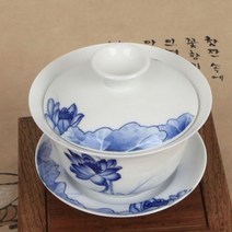 경덕진 청화백자 연 개완 큰 개합잔 차그릇잔, 1개