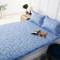 누빔요매트 요패드 요솜 바닥 이불요 (1/2/3인용), 블루, 더블2인(요커버+요솜)