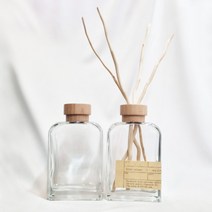 디퓨저공병 산타마리아노벨라타입 라운드 사각 200ml 우드캡 유리 디퓨저용기 향기에반하다, 라운드 사각 디퓨저용기 200ml
