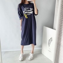 세라제이 루즈핏 산타27 박시 5부 반팔 롱원피스