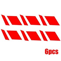 18인치 휠 자동차 6Pcs 반사 자동차 바퀴 림 비닐 스티커 스트라이프 레이싱 휠 허브 데칼 18 Inch-21 차량, 빨간색