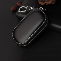 스마트키키링 스마트 가죽 키 체인 자동차 파우치 가방 케이스 지갑 홀더 링 수집가 가정부 포켓, 01 Black