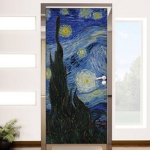 아트박스/꾸밈 pc997-명화별이빛나는밤_현관문시트지, 본품