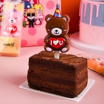 곰돌이 모양초 브라운 / 기념일 홈 파티 생일 용품 소품