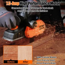 7.5-전기 대패 900W 14500RPM 휴대용 목재 절단 전동 공구 평면 핸드 헬드 액세서리, 01 미국