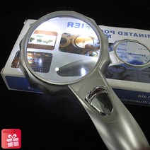 magnifying glass J600 4배율 LED 휴대용돋보기 과학교구 휴대용확대경, 1세트