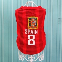 프렌치 불독옷 중형견 대형견 2022 축구 셔츠 여름 개 옷 작은 큰 개를 위한 스포츠 티셔츠 래브라도 프랑, 07 Spain_01 XS