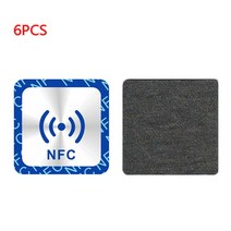 6PCS 범용 NFC NTAG213 태그 방지 스마트 휴대폰을위한 금속 스티커 NTAG 213 금속 배지 토큰 레이블, A 형