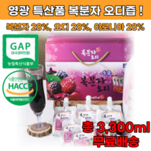 GAP인증 영광 특산품 황토 복분자 오디 즙 3300ml 선물 세트, 2박스