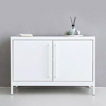 마켓비 PIDOR 철제수납장 2문 캐비넷 TV거실장 900, 화이트