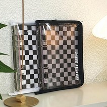 A5 6공 체커보드 모눈 노트 바인더북 스케줄관리, 화이트_Array