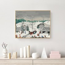 [DIY 유화그리기 세트] 그랜마모지스 모지스할머니 명화 풍경 7종, 73X53(골드액자), 02