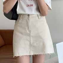 아이엠몽 여성 캐주얼 데님 미니 스커트 청치마 찢청 스티치 A라인 파이튼