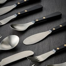 실버 커트러리 세트 디저트 포크 나이프 스푼 젓가락 카페 10종류, 숟가락