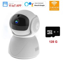 홈캠 가정용cctv 베이비캠 펫캠5G 2.4G 듀얼 밴드 WiFi 카메라 1080P 무선 자동 추적 PTZ 베이비 모니터 카메라 Alexa Google YIIOT 보안 개인 모드, 03 Camera 128G_01 EU 플러그