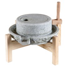 가정용 전통 옛날 맷돌 멧돌 돌절구 두부 콩국수 콩비지 거치대 포함 30cm, 단품