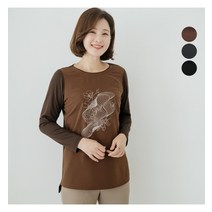 김여사 데쥬 프린팅 배색 티셔츠 엄마옷/마담옷/중년여성/40대/50대