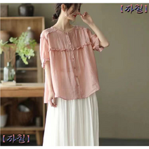 린넨 블라우스 여름 반팔 루즈핏 빅사이즈 면 마 셔츠
