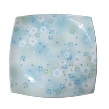 [오너클랜] 도자기 접시 반찬 그릇 사각 접시 식기 꽃무늬 22.5cm, 상세 설명 참조, 도도마켓 본상품선택
