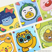 [에이블]리틀카카오 프렌즈 데코스티커 스티커형 보석십자수 시리즈 9.5x11, 10.Fariy-어피치