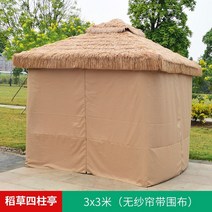시골 정자 야외 원두막 마당 바베큐장만들기 조립식, 3x3m 커튼