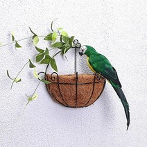 미니어쳐 35/25cm 수제 시뮬레이션 앵무새 크리에이티브 깃털 잔디 입상 장식 동물 조류 정원 소품 미니어, 03 green parrot_01 25CM