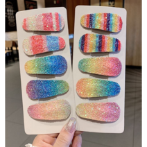 레인보우 반짝이 똑딱핀 10개 SET