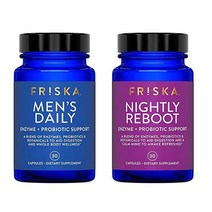필수 효소 FRISKA Mens Daily & Nightly Reboot Probiotics Bundle | Digestive Enzymes Probiotic Supplement