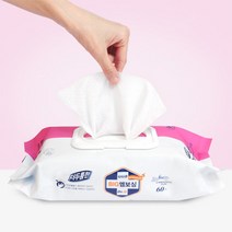 대형 큰 엠보싱 물티슈 60매 10팩 요양병원 성인 아기