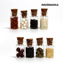 곡식 (곡물) 코르크 유리병 4p 세트 2종 미니어처, 1. 곡식 4p 세트 Type - 1