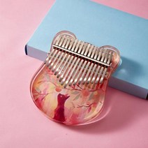 17 keys Kalimba 아크릴 손가락 피아노 고래 별이 빛나는 하늘 패턴 가방 스티커 튜닝 해머 선물 Kalimba 21 Keys, 17 Cat